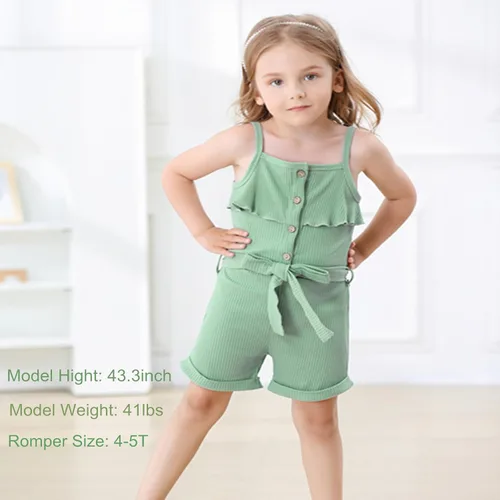 Miniatura 2 de Ropa para niña pequeña, ropa sin mangas, de verano, de una pieza, con cuello halter, mameluco 1-6T