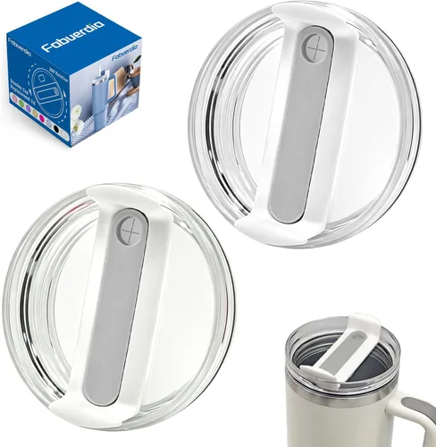Miniatura 16 de Tapa de repuesto para vaso de 40 onzas compatible con Stanley Quencher, paquete de 2 fundas transparentes a prueba de derrames para accesorios