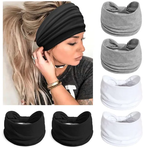 Miniatura 33 de Awumbuk Diademas anchas para mujeres anudadas antideslizantes bandas para la cabeza suaves diadema turbante accesorios para el cabello boho africano