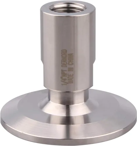 Miniatura 17 de Dernord Adaptador de abrazadera triple de 2" a virola de rosca FNPT de 1 pulgada para tubería sanitaria