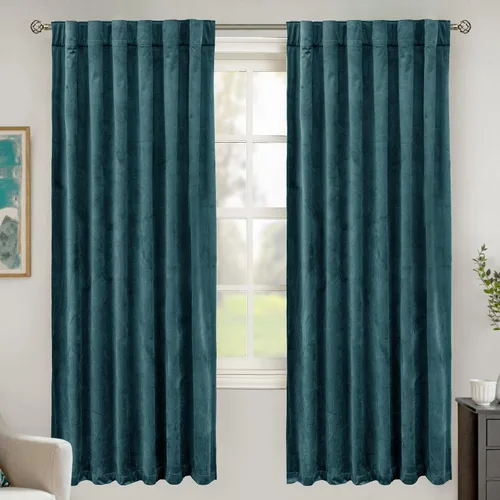 Miniatura 25 de BGment Cortinas de terciopelo rosa polvoriento, 2 paneles de 84 pulgadas, 2 paneles para sala de estar, aislamiento térmico de lujo, reducen