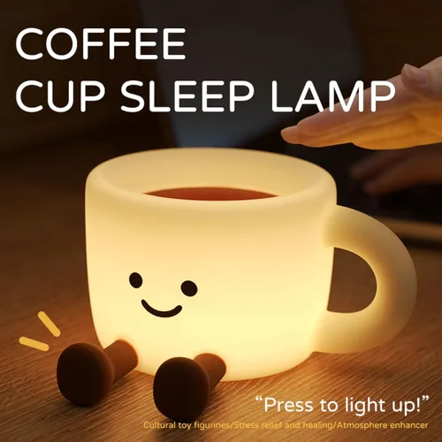 Miniatura 2 de QANYI Luz nocturna para taza de café, regalos para amantes del café, lámpara nocturna recargable regulable que cambia de color, lámpara