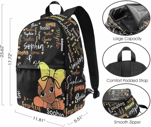 Miniatura 12 de Texto personalizado Elefante desgaste gafas mochila mochila mochila casual Daypack bolsa para mamá niñas, color86-4, Mochilas Daypack