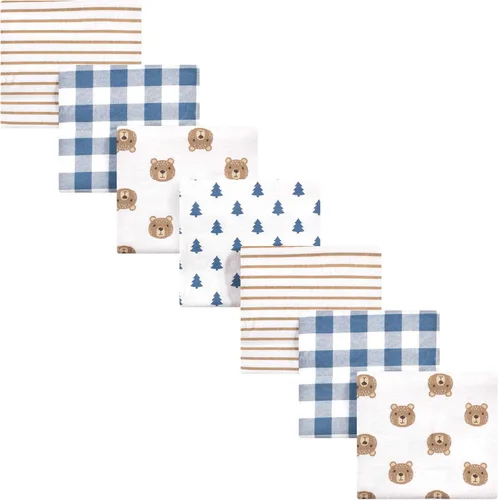 Miniatura 146 de Hudson Baby Paquete de mantas receptoras unisex de franela de algodón para bebé, ballena azul, talla única Azul ballena