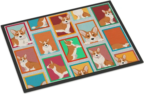 Miniatura 167 de Caroline's Treasures MLM1149MAT - Felpudo rojo Border Collie de 18 x 27 pulgadas, para interiores y exteriores, para entrada, antideslizante, Border