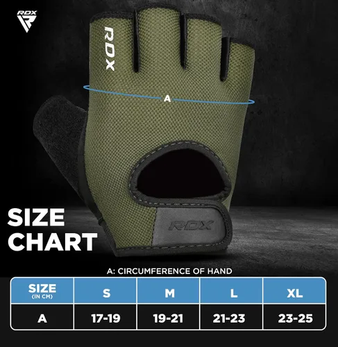 Miniatura 6 de Guantes de levantamiento de pesas RDX para gimnasio, fitness y entrenamiento, protección antideslizante de la palma, medio dedo, guantes
