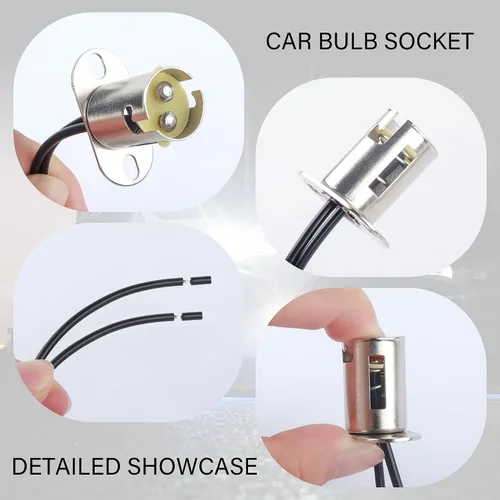 Miniatura 5 de IHOTDER BA15D - 2 enchufes para bombilla de automóvil, adaptador de enchufe de bombilla de coche con 2 conectores de cable, soporte multiusos