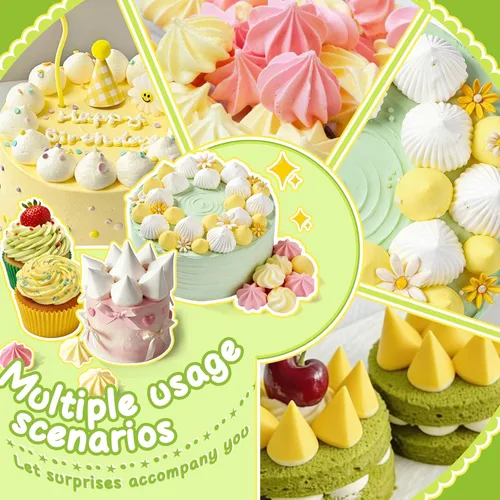 Miniatura 5 de Suuker Juego de boquillas de repostería extra grandes (F02 F06 9FT R22L), boquilla redonda de acero inoxidable, boquillas grandes de estrella