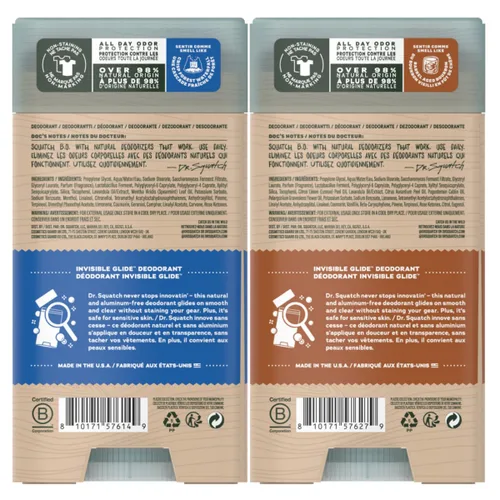 Miniatura 10 de Dr. Squatch Invisible Glide Natural Desodorante para hombre, deslizamiento suave, sin manchas, desodorante sin aluminio para hombres, seguro