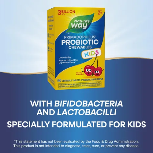 Miniatura 5 de Nature's Way Primadophilus Probiotic Kids - Una vez al día - 3 mil millones de UFC - Probiótico infantil para apoyo de la flora digestiva* - Sabor a