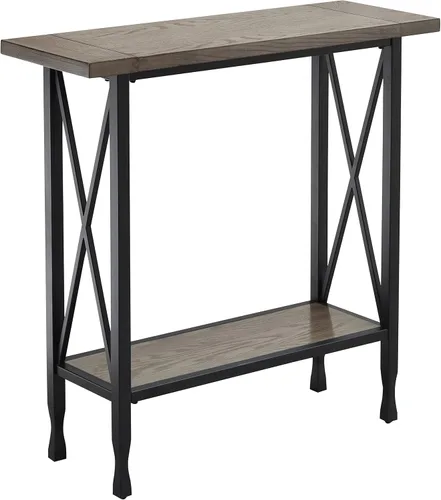 Miniatura 20 de Leick Home Mesa de Consola Mission, Madera Maciza, 1 Cajón de Almacenamiento, Estante de Exhibición Inferior, Profundidad Estrecha, Fácil Montaje