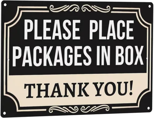 Miniatura 21 de Letrero de metal rústico vintage de 8 x 12 pulgadas – Please Leave Packages Here with Finger Flecha Retro Advertencia, Cita, Decoración de pared