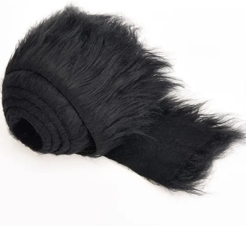 Miniatura 19 de Tiras precortadas de tela de piel sintética lanuda y esponjosa, material suave para manualidades, para barba y cabello de gnomos, disfraz de Blanco