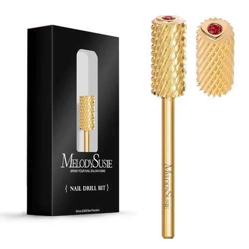 Miniatura 38 de MelodySusie Brocas de uñas de seguridad, brocas de carburo de 2,38 mm de barril grande y parte superior redonda y suave, adecuadas para manicura
