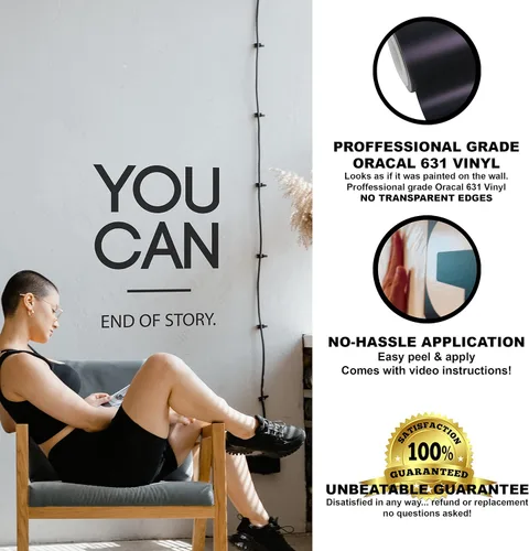 Miniatura 4 de You Can End of Story - Calcomanía motivacional de pared para gimnasio, yoga, ejercicio, fitness, entrenamiento, arte inspirador para pared, aula