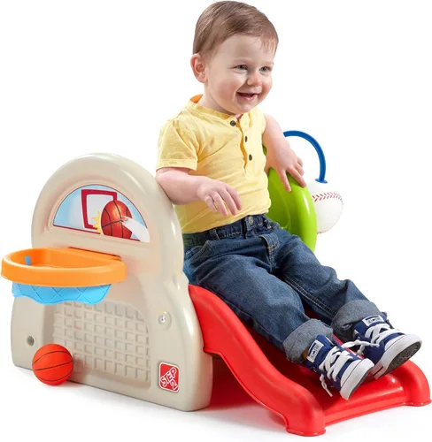 Miniatura 6 de Step2 Centro de actividades Sports-Tastic, juego deportivo para niños pequeños, tobogán para interiores y exteriores, gimnasio de juegos incluye