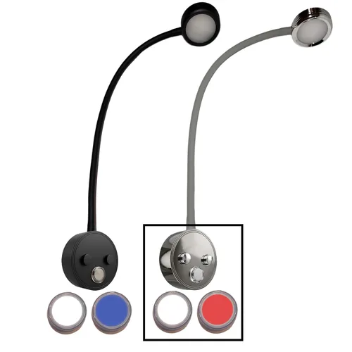 Miniatura 6 de Wave One Marine Luz de lectura LED de cuello de ganso de doble color Flexible atenuable para velero, cabina, pared, mapa, barco, yate, RV, Negro
