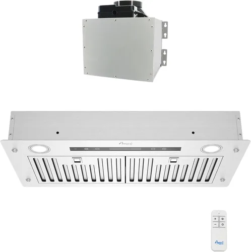 Awoco RH-C06 - Campana de acero inoxidable de 6 pulgadas y 4 velocidades para usar debajo del gabinete, 900 CFM, con luces, 30, 36 y 42 pulgadas