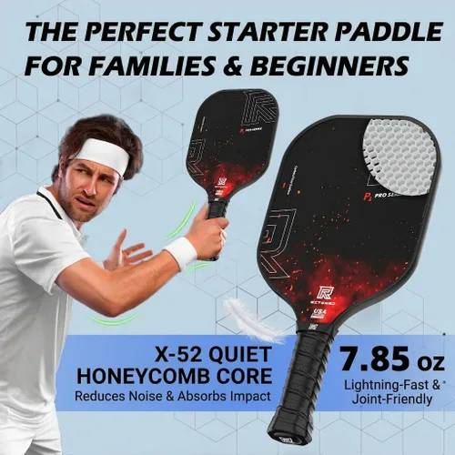 Miniatura 4 de T-300 - Juego de 4 o 2 palas de pickleball de fibra de carbono, aprobadas por USAPA, textura de giro, control y potencia equilibrados, kit de inicio