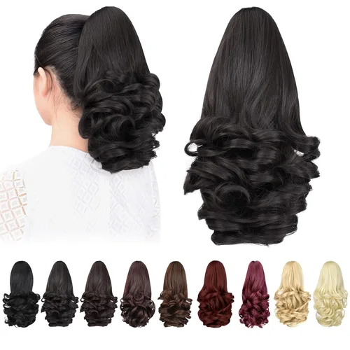 Miniatura 43 de Extensión de cola de caballo, extensiones de cabello con clip de garra de 24 pulgadas, extensiones de cabello largo y lacio, extensión de cabello