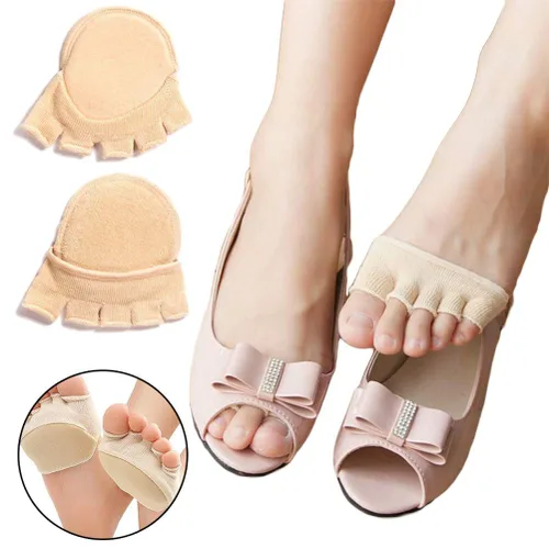 Miniatura 2 de Calcetines abiertos de cinco dedos con almohadillas para el antepié, antideslizantes, transpirables, absorbentes del sudor, alivian el dolor