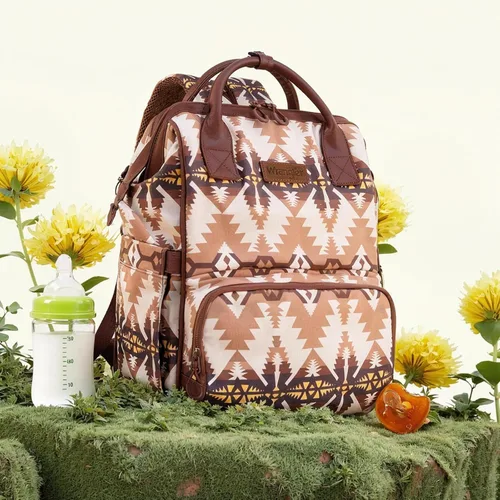 Miniatura 5 de Mochila para pañales Montana West Wrangler Callie con correas para cochecito, bolso de viaje multifunción para bebé al estilo sureño WG2210-9110TN