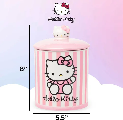 Miniatura 2 de Silver Buffalo Sanrio Hello Kitty Tazón de galletas diseño de gatito rosa tamaño mediano de cerámica Hello Kitty Waving (cerámica)