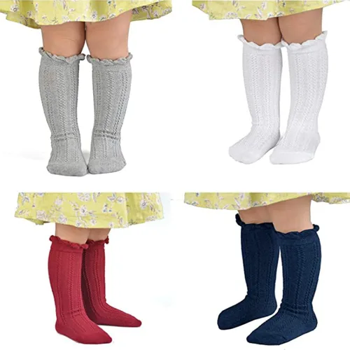 Miniatura 4 de DRESHOW BQUBO - Calcetines de vestir para bebé, calcetines de algodón para niñas pequeñas