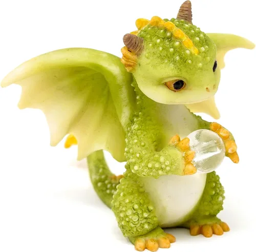 Miniatura 3 de Top Collection Rex The Green Dragon - Mini figura coleccionable de fantasía (orbe de cristal)