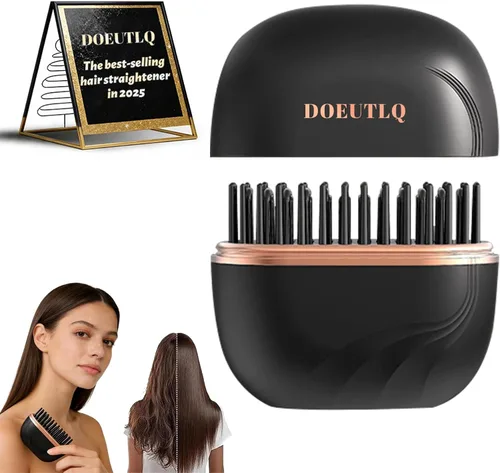 Mini alisador de pelo portátil 2026, rizador inalámbrico, pequeño cepillo plano de vapor, herramientas de peinado caliente para mujeres,