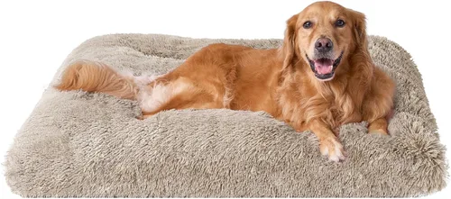 Miniatura 39 de EHEYCIGA Cama Esponjosa para Jaula de Perros Grandes, Almohadilla de Jaula de Piel Sintética Afelpada, Cama Calmante Anti-Ansiedad para Perros Negro