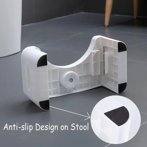 Miniatura 4 de Taburete de inodoro plegable de 7 pulgadas, taburete para excrementos en cuclillas, taburete de baño, escalones de asistencia para el inodoro, se