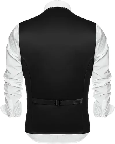 Miniatura 4 de Coofandy chaleco para traje o esmoquin con 5 botones, para hombre.