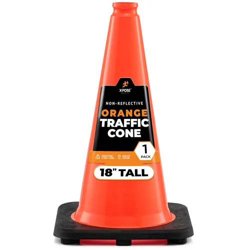 Miniatura 9 de Xpose Safety Cono de tráfico verde lima de 28 pulgadas, paquete de 4, cono de seguridad de PVC de alta calidad para estacionamiento, precaución