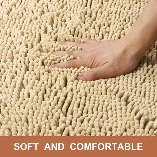 Miniatura 4 de Alfombras de baño de felpilla extrasuaves y absorbentes, antideslizantes, de secado rápido, lavables a máquina, para suelo de baño, bañera y ducha