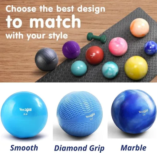 Miniatura 4 de Yes4All - Bolas de tonificación con peso para ejercicio, bolas medicinales suaves para ejercicio, pilates, yoga, equilibrio, flexibilidad, 2-10 C.