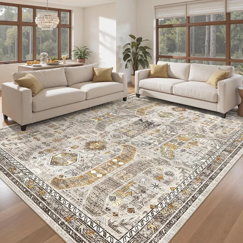 Miniatura 423 de Madane Tapete lavable de 2 x 10 pies para pasillo, cocina, recibidor, clásico, suave, antideslizante para interiores, casa de campo, baño, sala