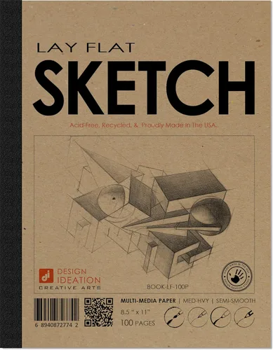 Miniatura 10 de Design Ideation Lay Flat - Cuaderno de bocetos multimedia. Cuaderno de bocetos extraíble para lápiz, tinta, marcador, carbón y pinturas de acuarela.