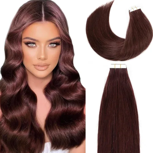 Miniatura 21 de Loxxy Extensiones adhesivas de cabello humano de 12 pulgadas, extensiones de cabello humano real color negro azabache, con cinta adhesiva de trama