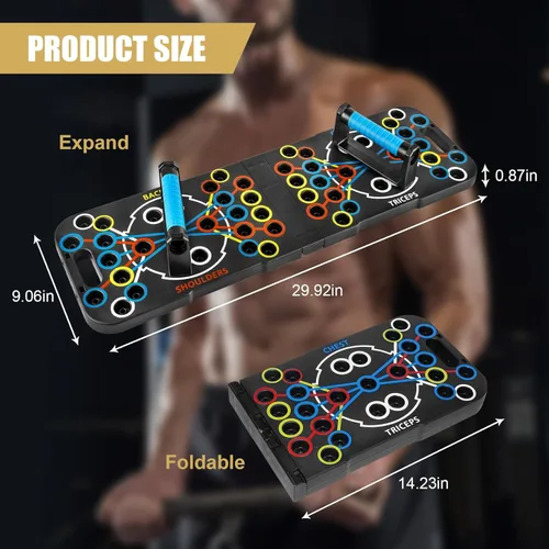 Miniatura 6 de Tabla de flexión plegable ajustable 56 en 1 para ejercicio, entrenamiento de fitness para entrenamiento de fuerza muscular máxima para hombres