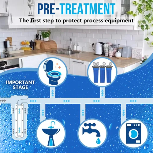 Miniatura 9 de Ronaqua Cartucho de filtro de agua de sedimentos estándar de 10 micrones de 20 x 2.5 pulgadas, certificado NSF, filtración de 4 capas para sistemas