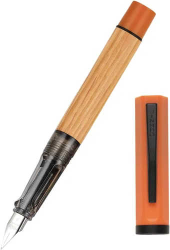 Miniatura 10 de Jinhao 58 - Pluma estilográfica de madera de roble natural hecha a mano, punta fina con tapa de rosca y convertidor de tinta, elegante regalo Verde