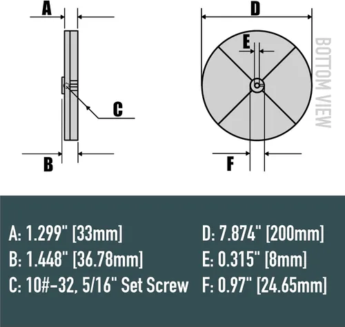 Miniatura 4 de Compradores de reemplazo de disco giratorio de 8 "esparcidor 3013824 para ATVS15A UTVS16 con tornillo de ajuste