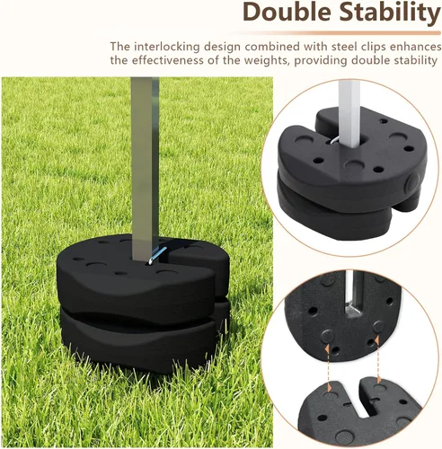 Miniatura 3 de C-Hopetree Pesas Portátiles de Servicio Pesado de 28 libras para Patas de Carpa Gazebo Emergente al Aire Libre, Negro, Juego de 4