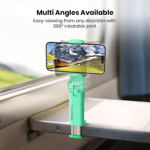 Miniatura 3 de Klearlook - Soporte ajustable 4 en 1 para teléfono, visualización manos libres de rotación de 360°, artículos esenciales de viaje plegables, Verde