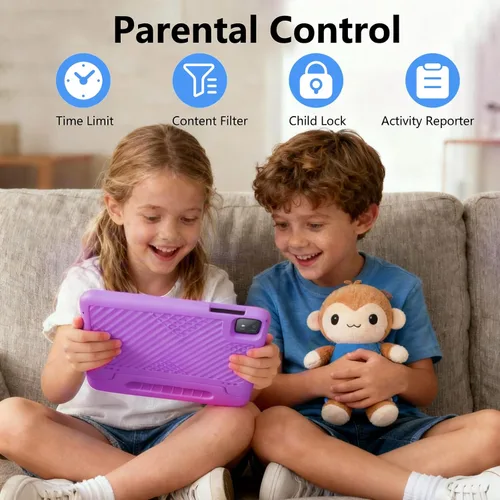 Miniatura 6 de NRKDUBQ Tablet infantil de 11 pulgadas Android 15 20GB + 128GB Octa-Core 8000mAh tableta Todder con funda a prueba de caídas, control parental, WiFi