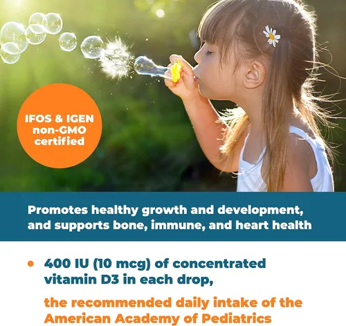 Miniatura 6 de Carlson - Super Daily D3 para niños, gotas de vitamina D para niños, 400 UI por gota, suministro de 1 año, salud cardíaca e inmunológica