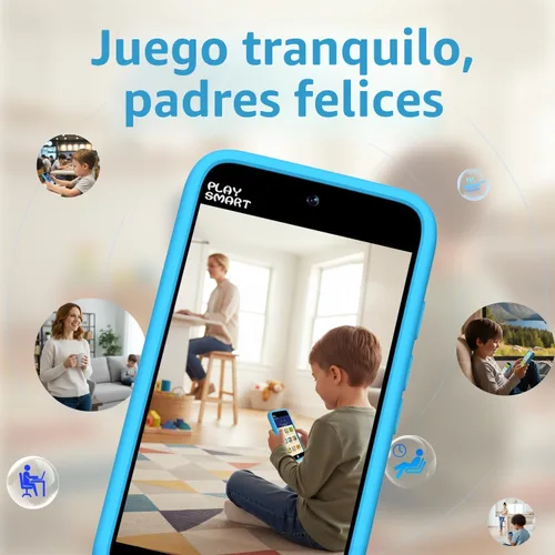 Miniatura 7 de MOMILLA Juguetes para niños, teléfono inteligente, cámara dual con calcomanías, pantalla táctil de 3.97 pulgadas, más de 200 juegos educativos