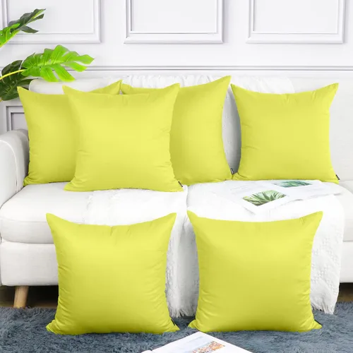 Miniatura 17 de Coddsmz Paquete de 6 fundas de almohada decorativas 100% algodón, fundas de cojín cuadradas de Navidad sólidas para el hogar, cama, sofá, día