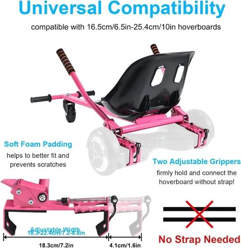 Miniatura 2 de Hishine Accesorio de asiento para aeropatineta de 6.5 a 10 pulgadas, diseño mejorado sin necesidad de correas de velcro, kit de conversión Go Kart